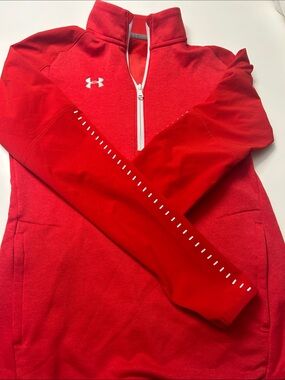 Under Armour Half Zip Athletic Jacket Women’s Small Red - Back to School